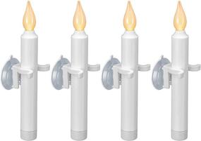 img 4 attached to 🕯️ 612 Вермонт Батарея С Suction Cup Оконные свечи - набор из 4 штук, светодиодное пламя янтарного цвета, автоматический таймер, 7 3/8 дюйма в высоту