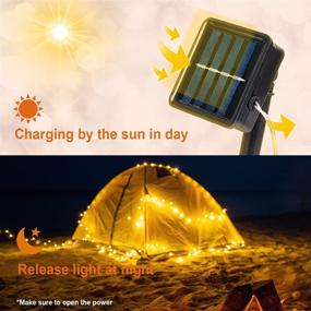 img 1 attached to 🌞 Solar Fairy Lights Outdoor - Pantula 100 LED String Lights, Waterproof 33Ft Solar Powered Twinkle Lights with 8 Modes, Copper Wire Lights for Garden, Patio, Yard (Multi-Colored, 1 Pack)