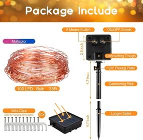 img 3 attached to 🌞 Solar Fairy Lights Outdoor - Pantula 100 LED String Lights, Waterproof 33Ft Solar Powered Twinkle Lights with 8 Modes, Copper Wire Lights for Garden, Patio, Yard (Multi-Colored, 1 Pack)