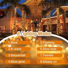 img 2 attached to 🌞 Solar Fairy Lights Outdoor - Pantula 100 LED String Lights, Waterproof 33Ft Solar Powered Twinkle Lights with 8 Modes, Copper Wire Lights for Garden, Patio, Yard (Multi-Colored, 1 Pack)