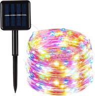 🌞 solar fairy lights outdoor - pantula 100 led string lights, waterproof 33ft solar powered twinkle lights with 8 modes, copper wire lights for garden, patio, yard (multi-colored, 1 pack) logo