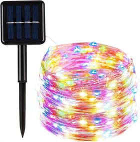 img 4 attached to 🌞 Solar Fairy Lights Outdoor - Pantula 100 LED String Lights, Waterproof 33Ft Solar Powered Twinkle Lights with 8 Modes, Copper Wire Lights for Garden, Patio, Yard (Multi-Colored, 1 Pack)