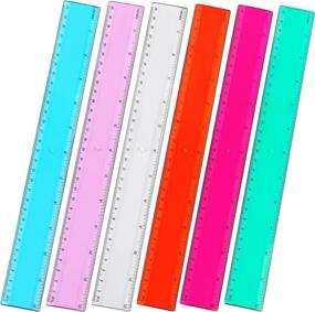 img 4 attached to Versatile Plastic Straight Assorted Measuring Rulers for Accurate Test, Measurement & Inspection