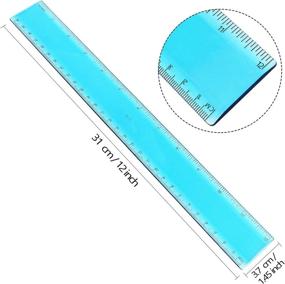 img 3 attached to Versatile Plastic Straight Assorted Measuring Rulers for Accurate Test, Measurement & Inspection