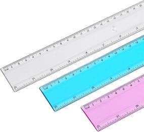 img 2 attached to Versatile Plastic Straight Assorted Measuring Rulers for Accurate Test, Measurement & Inspection