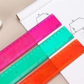 img 1 attached to Versatile Plastic Straight Assorted Measuring Rulers for Accurate Test, Measurement & Inspection