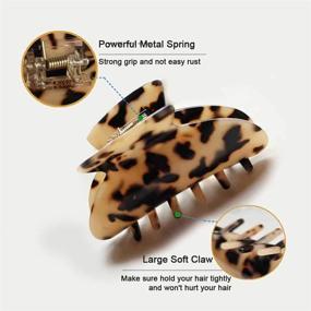 img 1 attached to Stylish Tortoise Claw Hair Clips, Set of 3 Large 3.5 Inch Hair Accessories for Women - Perfect for Thick, Curly and Long Hair