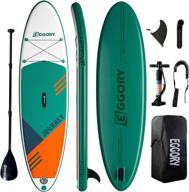 🏄 eggory inflatable sup board 10'x32"x6" with premium accessories & portable carry bag – non-slip deck, leash, paddle and pump – stand up paddleboard for youths and adults logo