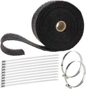 img 4 attached to 🔥 High-Quality 2"x 50' Black Exhaust Heat Wrap for Car & Motorcycle: Durable Exhaust Tape Heat Wrap with Stainless Ties