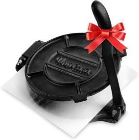 img 4 attached to 🌮 Uno Casa Cast Iron Tortilla Press - 8 Inch, Pre-Seasoned Tortilla Maker with Parchment Paper - Perfect for Flour Tortilla, Roti, Tawa or Dosa