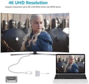 img 1 attached to Адаптер USB C к HDMI и VGA: двойной монитор 2 в 1 конвертер для 2018 iPad Pro/MacBook Pro/Chromebook/Lenovo 900/Dell XPS/Samsung - совместим с Thunderbolt 3