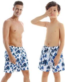 img 3 attached to 👨 Hawaiian Swimwear for Boys aged 12-14 Years with Matching Father's Outfit