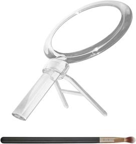 img 4 attached to Enhance Your Makeup Routine with the 15x Magnifying Mirror - Snowflakes, Dual Sided 5 Inches Handheld/Stand Design for Perfect Makeup Application at 1x/15x Magnification