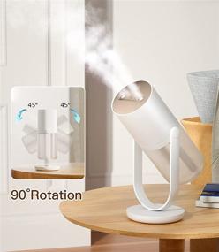 img 3 attached to LEALEA Cool Mist Air Humidifier - USB 450ml Portable Mini Humidifier with Double Spray Ports for Baby Bedroom Office Car - Auto Shut Off, Whisper-Quiet, Nightlight - White