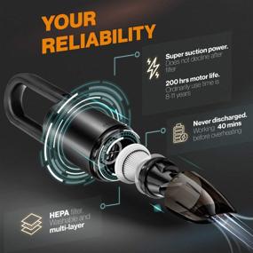 img 2 attached to 🧹 Black Neancer Corded Handheld Vacuum Cleaner- Portable Mini Car Vacuum for Interior Cleaning- Powerful Suction Plugs- Perfect for Car, Truck, SUV, Van, RV- Automotive Handheld Vacuum