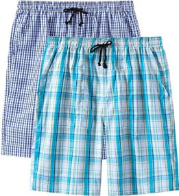 img 4 attached to JINSHI Men's Pajama Shorts with Convenient Pockets - Stylish and Comfortable Bottoms for Sleepwear