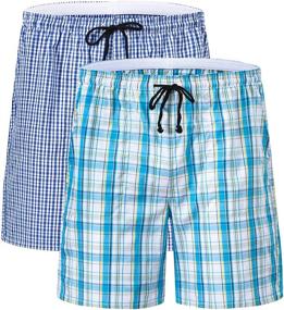 img 1 attached to JINSHI Men's Pajama Shorts with Convenient Pockets - Stylish and Comfortable Bottoms for Sleepwear