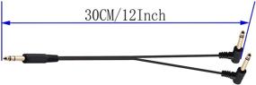img 3 attached to zdyCGTime 6.35 мм до 26.35 аудиоразветвитель кабель, позолоченный 90° 1/4 дюйма 6.35 мм мужской TRS стерео к 2 (дуал) 6.35 мм 1/4 дюйма мужской TS моно правый угол разветвитель аудиокабель - 30см/12дюймов.