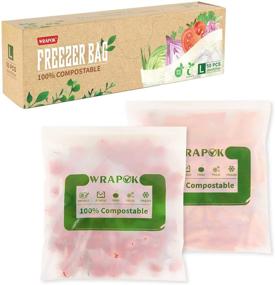 img 4 attached to 🌽 WRAPOK 100% Compostable Gallon Freezer Bags - Large Biodegradable Storage Solution for Vegetables, Fruits, Meats (50 Count)