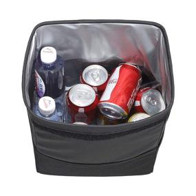 img 1 attached to 🚘 ERWUBA Leather Car Trash Can - Lid, Storage Pockets, Leak-Proof & Waterproof SUV Garbage Can - Trash Bin for Auto Car Trash Bag (Small, Black)