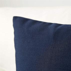 img 2 attached to 🛋️ Navy Blue Longhui Bedding Linen Blend Throw Pillow Cover, 18” x 18”, Set of 2, Square Zippered Decorative Pillows for Sofa, Couch, Bed
