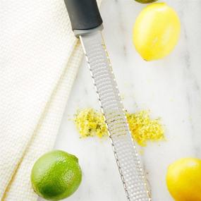 img 2 attached to Lux 13 Inch Hand Grater and 1 Zester Cheese Grater with Handle - Ideal for Zesting Lemons and Grating Cheese - Premium Stainless Steel and Plastic Rasp Grater - Perfect for Restaurants and More - Restaurantware