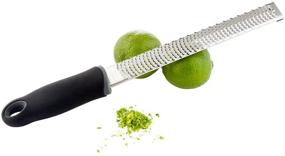 img 4 attached to Lux 13 Inch Hand Grater and 1 Zester Cheese Grater with Handle - Ideal for Zesting Lemons and Grating Cheese - Premium Stainless Steel and Plastic Rasp Grater - Perfect for Restaurants and More - Restaurantware