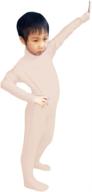 🐺 wolf unitard kids long sleeve bodysuit dancewear 3-4 years nude - comfortable and stylish dance attire for young performers logo