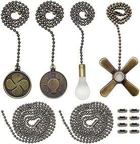 img 2 attached to 🌬️ Icey Ceiling Fan Pull Chain Pendant Set - Includes 4 Beaded Ball Fan Pull Chains with Ornaments, Extra 8 Beaded and Pull Loop Connectors, 2 35.4 inch Fan Pull Chains