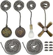 🌬️ icey ceiling fan pull chain pendant set - includes 4 beaded ball fan pull chains with ornaments, extra 8 beaded and pull loop connectors, 2 35.4 inch fan pull chains логотип