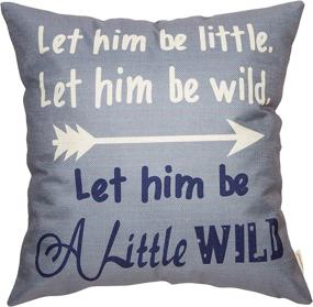 img 3 attached to 🎯 Fahrendom Little Wild Arrow Boy Nursery Art Decor Throw Pillow Cover for Sofa Couch 18 x 18 in - Cotton Linen Home Decorative Cushion Case with Words