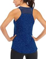 breathable mesh racerback muscle tank tops for women - ictive running tank tops (backless) логотип