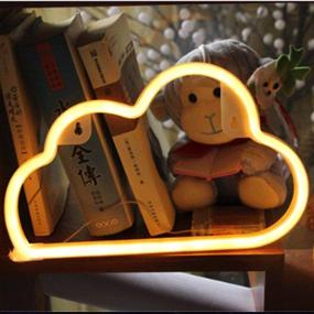 img 3 attached to BeMoment Cloud Neon Light Signs – Battery and USB Operated Wall Decor for Living Room, Children's Bedroom, Party, Christmas & Birthday Gift