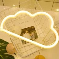 bemoment cloud neon light signs – battery and usb operated wall decor for living room, children's bedroom, party, christmas & birthday gift логотип