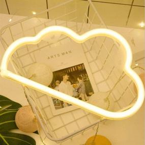 img 4 attached to BeMoment Cloud Neon Light Signs – Battery and USB Operated Wall Decor for Living Room, Children's Bedroom, Party, Christmas & Birthday Gift