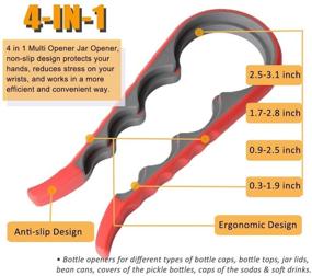 img 3 attached to Jar Bottle Opener Kit: 5in1 & 4in1 Multi Openers for 🔓 Easy Jar Access - Perfect for Children, Weak Hands and Seniors with Arthritis