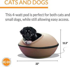 img 3 attached to 🐱 Mod Dream Pod Pet Bed by K&amp;H PET PRODUCTS - Big Cat Cave for All Cat Sizes, Heated and Unheated Options, Available in Multiple Colors