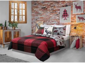 img 2 attached to 🛏️ Safdie 60791.2T.11 Twin Printed Buffalo Plaid Comforter Set - Stylish 2-Piece Bedding Collection