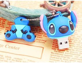 img 2 attached to 🐾 QICAIHU Novelty Stitch Blue Shape Design 32GB USB 2.0 Flash Drive: Adorable Cartoon Jump Drive for Data Storage & Gifting
