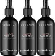 🍃 3-pack hyaluronic acid & aloe coconut face mist for men – hydrating & refreshing green tea & rose water facial mist for all skin types – day & night mens anti-aging calming facial toner, 3.4 fl oz logo