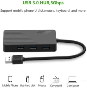 img 1 attached to UGREEN USB 3.0 Hub with 3 Ports, External Stereo Audio Adapter 2-in-1 – Headphone & Microphone 3.5mm, High Speed 5Gbps for Mac OS Windows Linux, iMac MacBook Mac Mini PCs Tablets