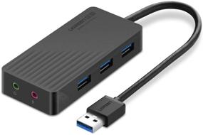 img 4 attached to UGREEN USB 3.0 Hub with 3 Ports, External Stereo Audio Adapter 2-in-1 – Headphone & Microphone 3.5mm, High Speed 5Gbps for Mac OS Windows Linux, iMac MacBook Mac Mini PCs Tablets