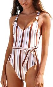 img 4 attached to CUPSHE Womens Striped Cross Belted