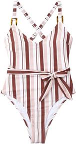 img 3 attached to CUPSHE Womens Striped Cross Belted