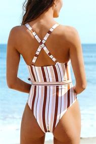 img 2 attached to CUPSHE Womens Striped Cross Belted