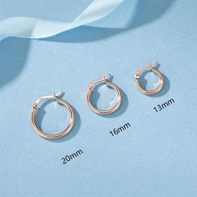 img 2 attached to Stylish Ccino Silver Hoop Earrings: Hypoallergenic 925 Sterling Silver Hoops for Women & Girls with Jewelry Gift Box - Available in 3 Dazzling Colors