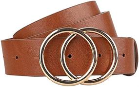 img 4 attached to Gackoko Leather Fashion Double Buckle Women's Accessories and Belts