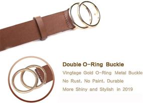 img 1 attached to Gackoko Leather Fashion Double Buckle Women's Accessories and Belts