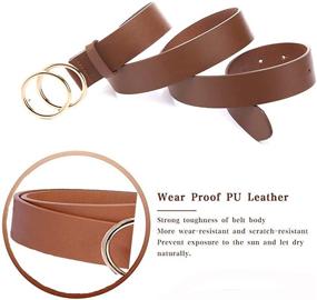 img 2 attached to Gackoko Leather Fashion Double Buckle Women's Accessories and Belts