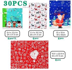 img 2 attached to 🎁 30PCS Drawstring Christmas Bags: Assorted Styles for Xmas Gifts, Decorations, and Party Favors